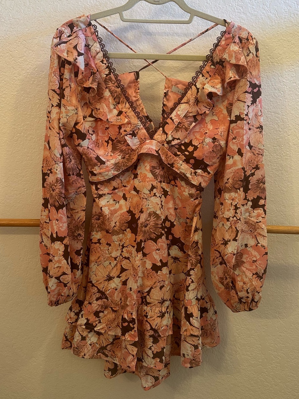 NWT Pink and cream floral mini dress.
